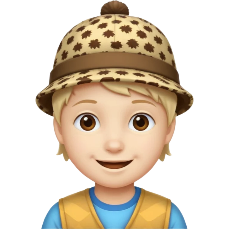 print hat with kid emoji