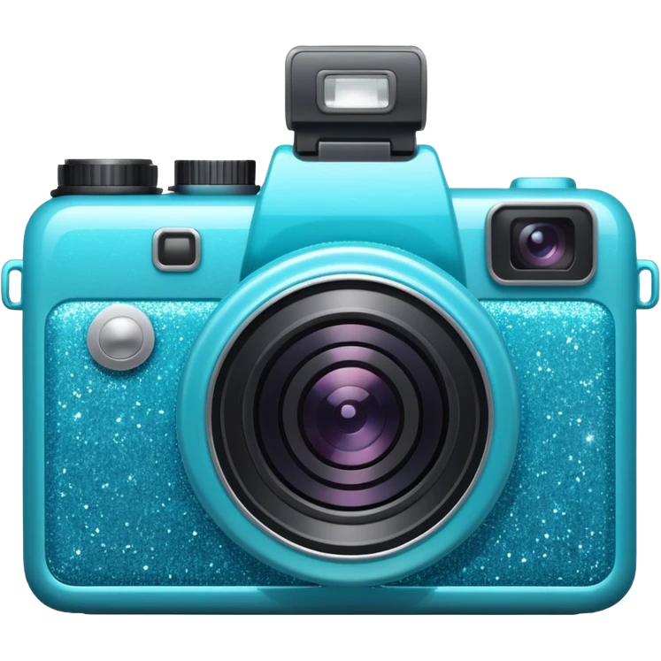 glitter cian câmera emoji