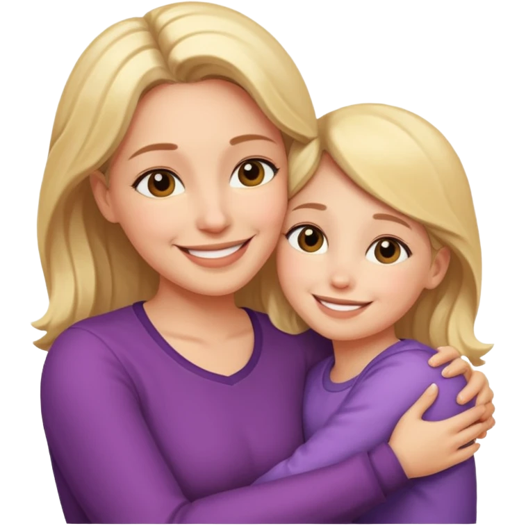 Mom and daughter hug emoji
