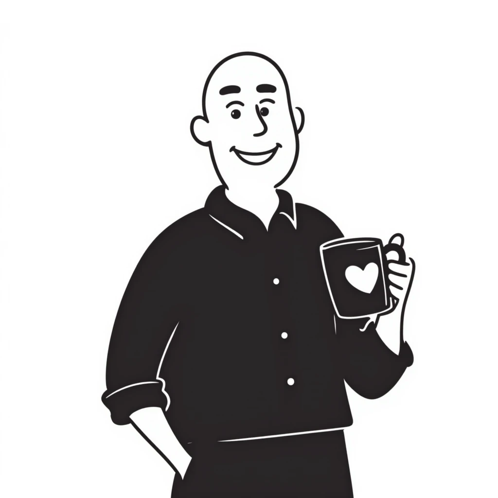 bald man, hand drawn doodle style emoji
