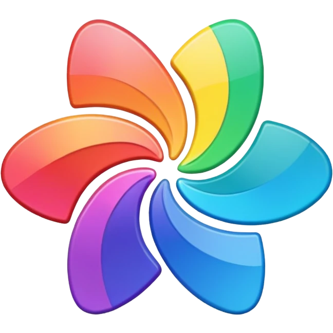 Davinci resolve "Power grades" shape, glossy iconm (rainbow colors) emoji