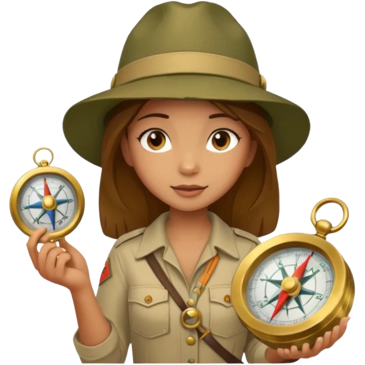 Girl + compass,Jungle Explorers. emoji