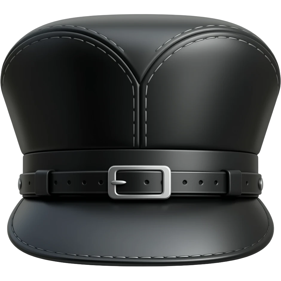 Black leather Dom Kepi hat emoji