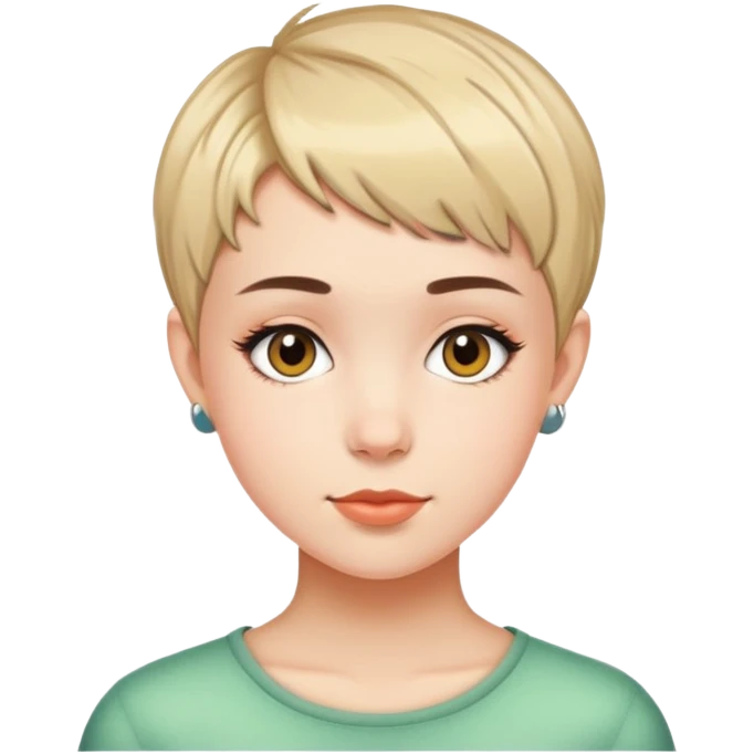 Teenage girl with pixie cut emoji