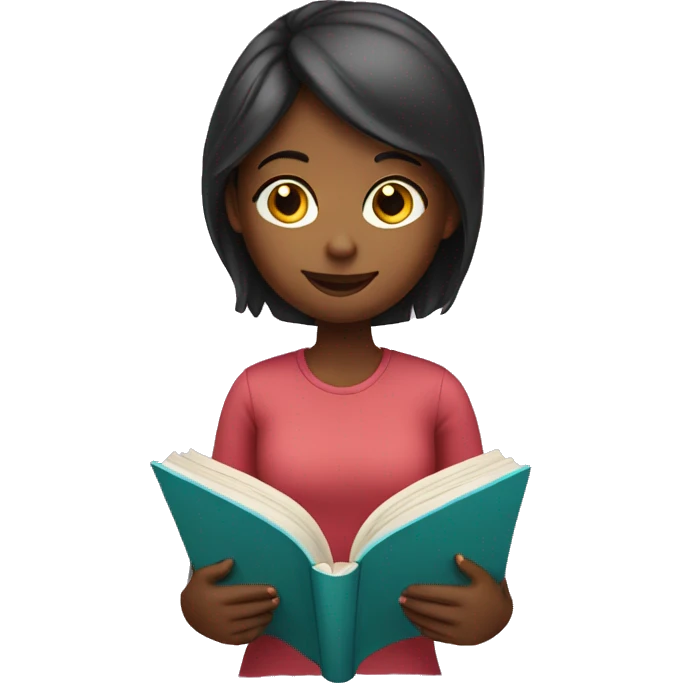 Girl reading book emoji