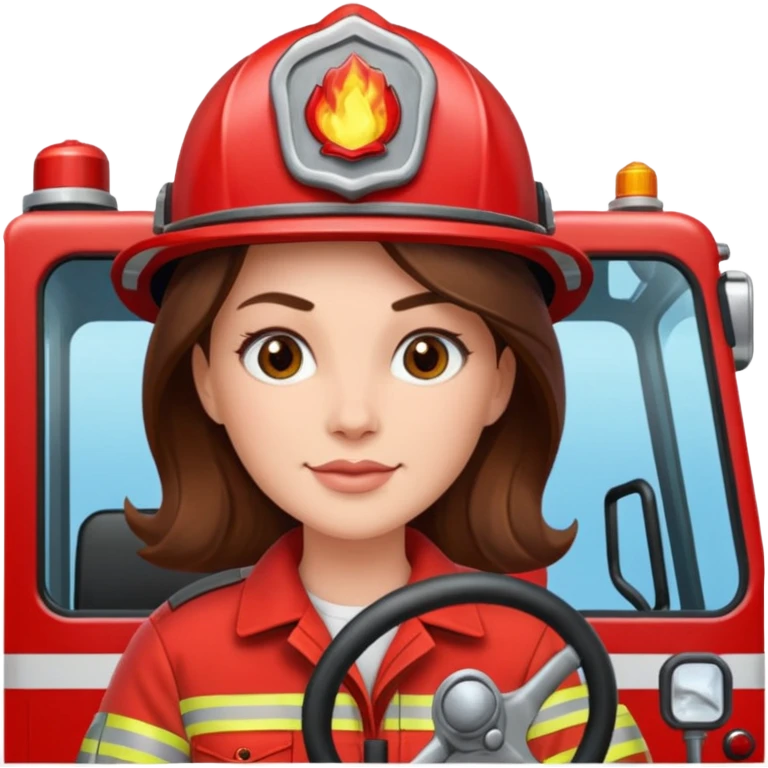 Caitlyn driving the fire truck emoji