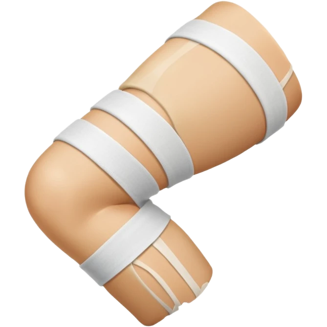 сделай на белом фото эмодзи ноги забинтованное колено emoji