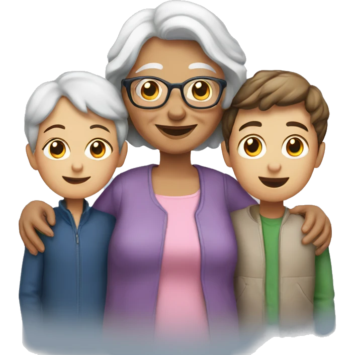 Grandma with a boy and girl emoji