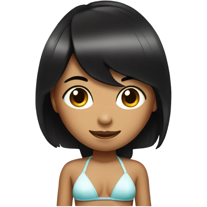 bikini girl with straight black hair emoji