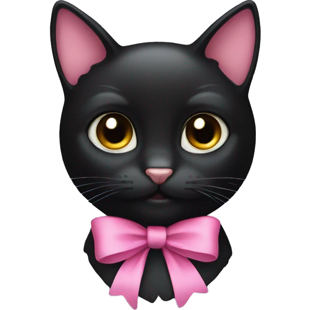 black cat with pink bow emoji