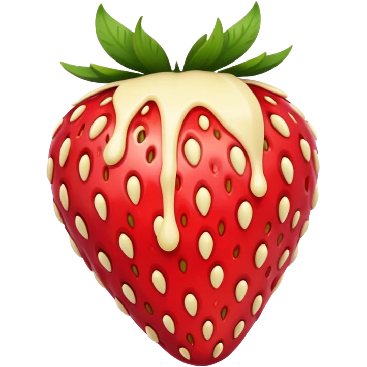 Strawberry with white chocolate emoji