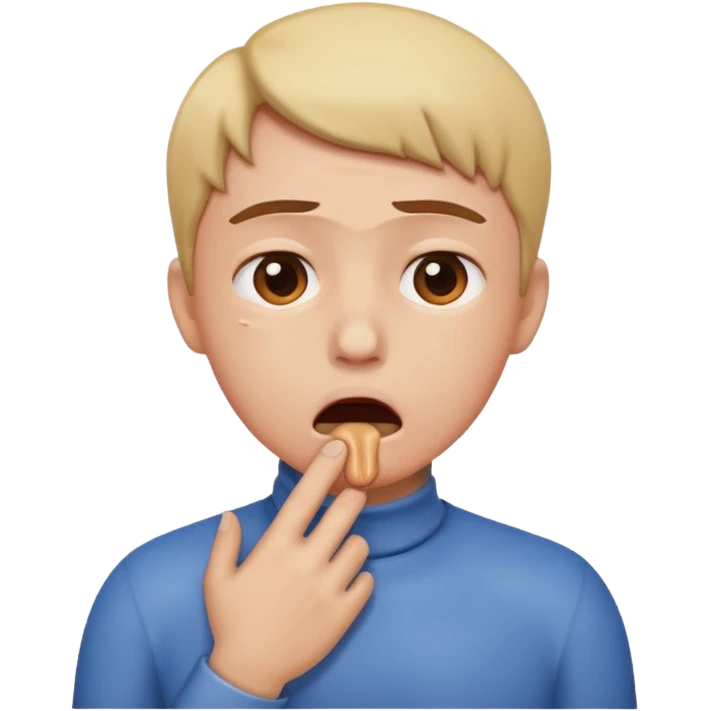 A emoji person that is choking themselves  emoji