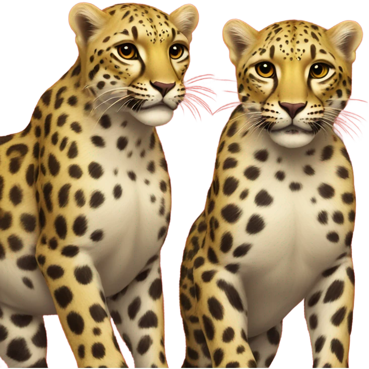 two yellow heads leopards on red flag emoji