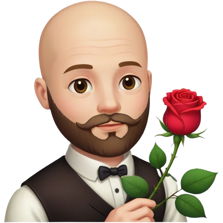 bald man with beard rose  emoji