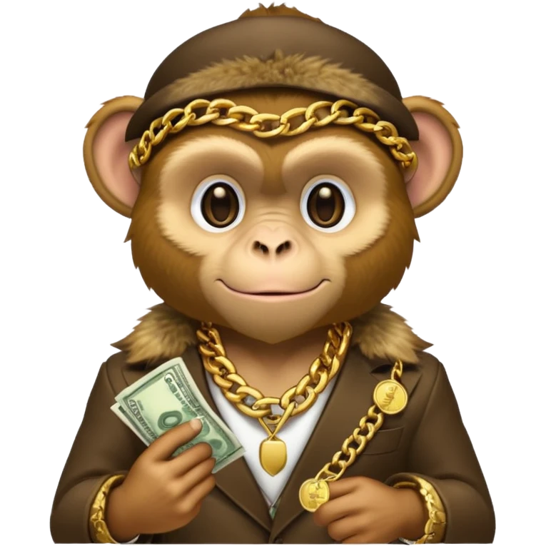gangester monkey with money emoji