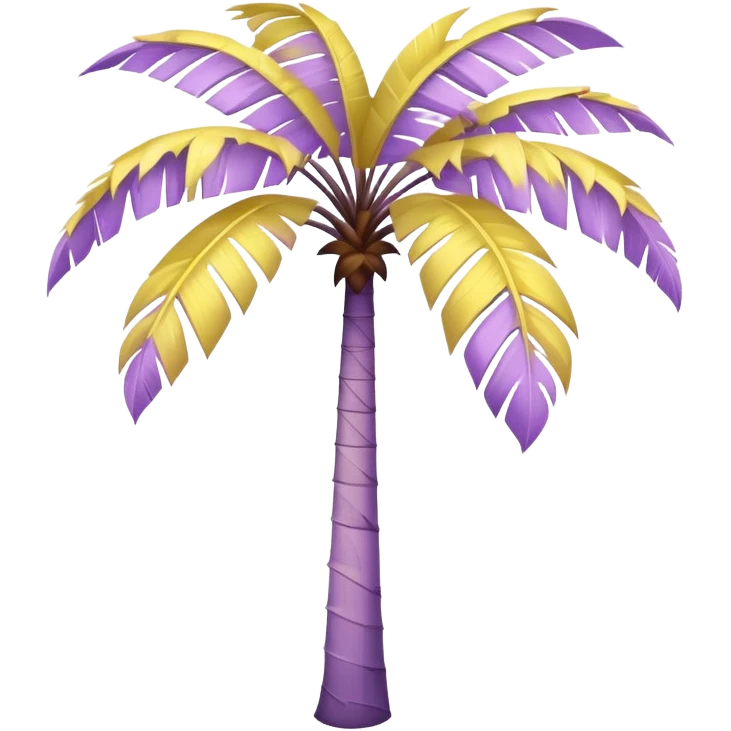 palm tree with pastel purple trunk and pastel yellow leaves emoji