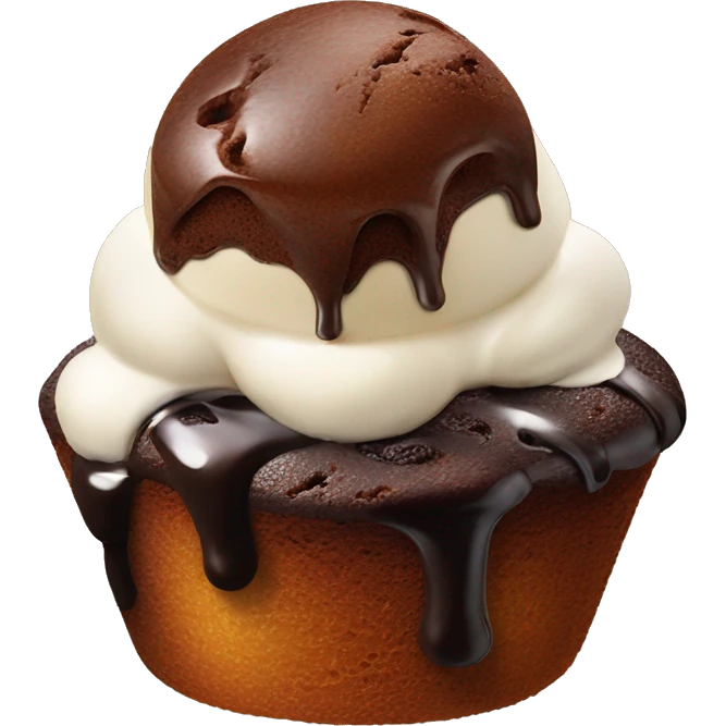 molten lava cake with ice cream scoop emoji