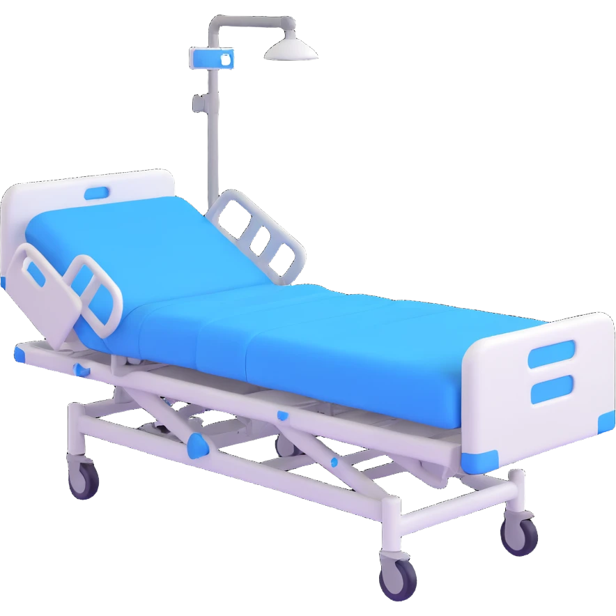 Discord role icon for 'pacientas' patient of a psychiatric clinic, 3D style, #6fe8f3 blue color, subtle hospital bed or patient silhouette, minimal design emoji