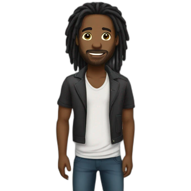 Black man dreadlock bedroom emoji