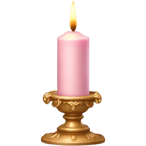 light pink candler with A faint candlelight, Rococo style emoji