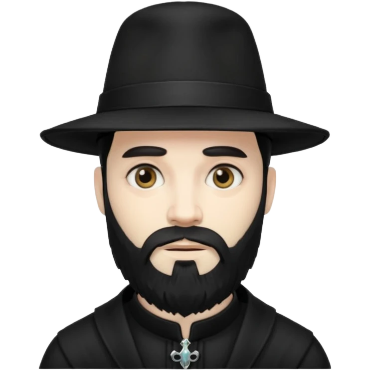 black bearded gothic man with hat emoji