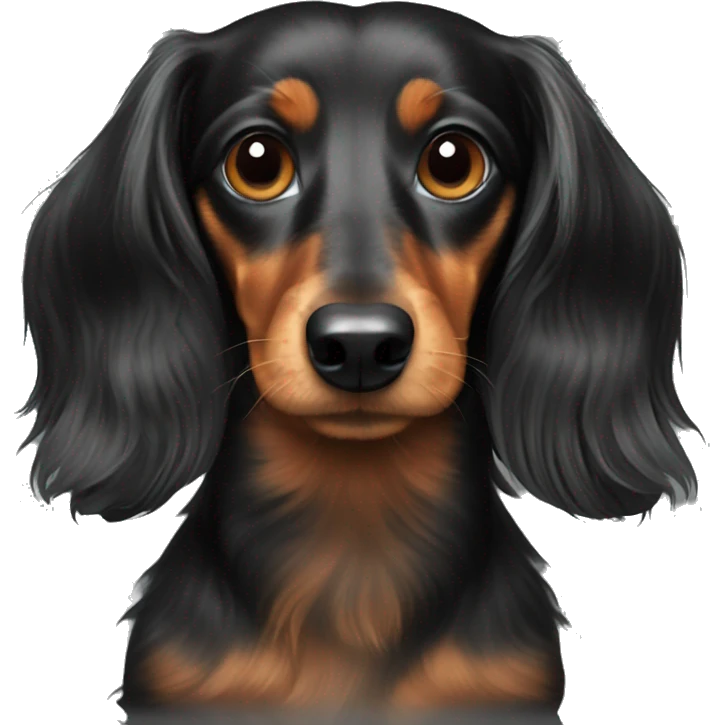 Mini long haired dachshund  emoji