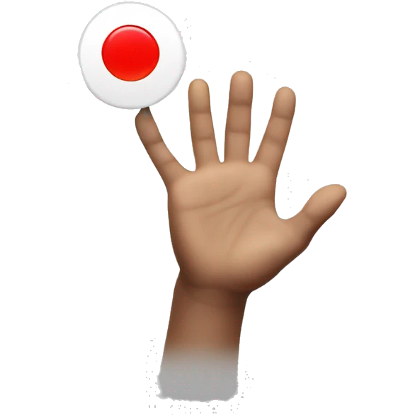 hand held out in front of a person to say "stop" emoji