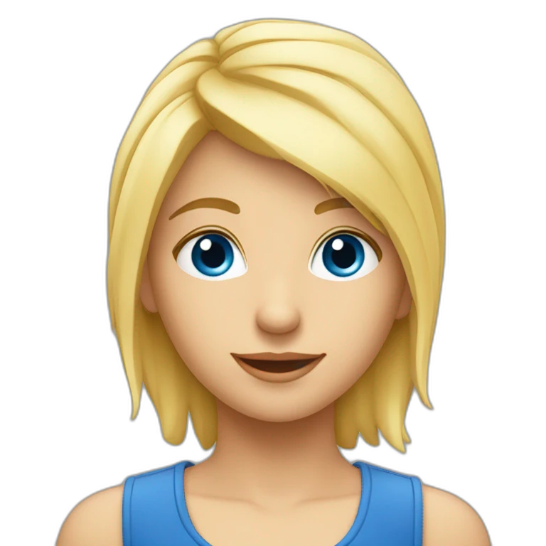 Jeune blond yeux bleus bras droit en l'air emoji