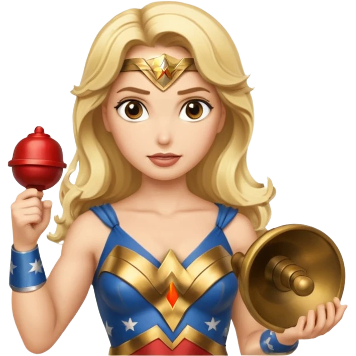 Blonde Wonder Woman holding bell emoji