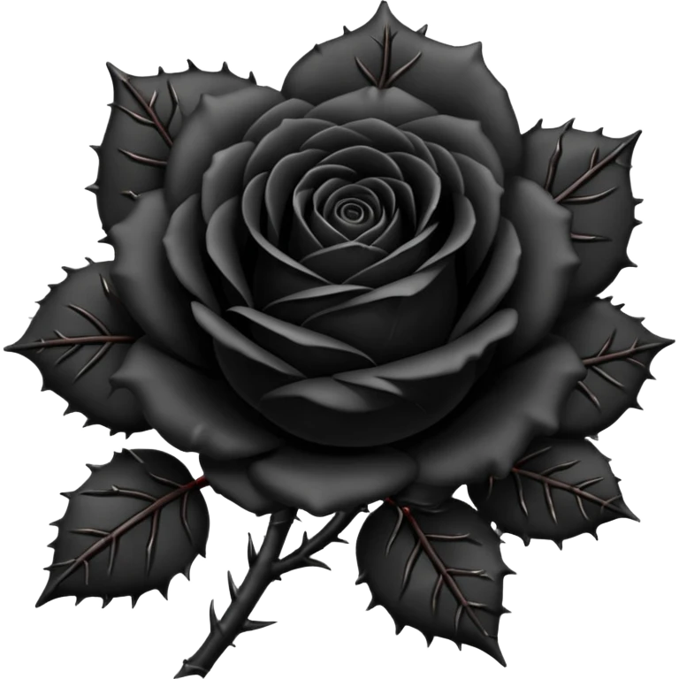 Gothic WhatsApp Emojis Like a black Rose  emoji