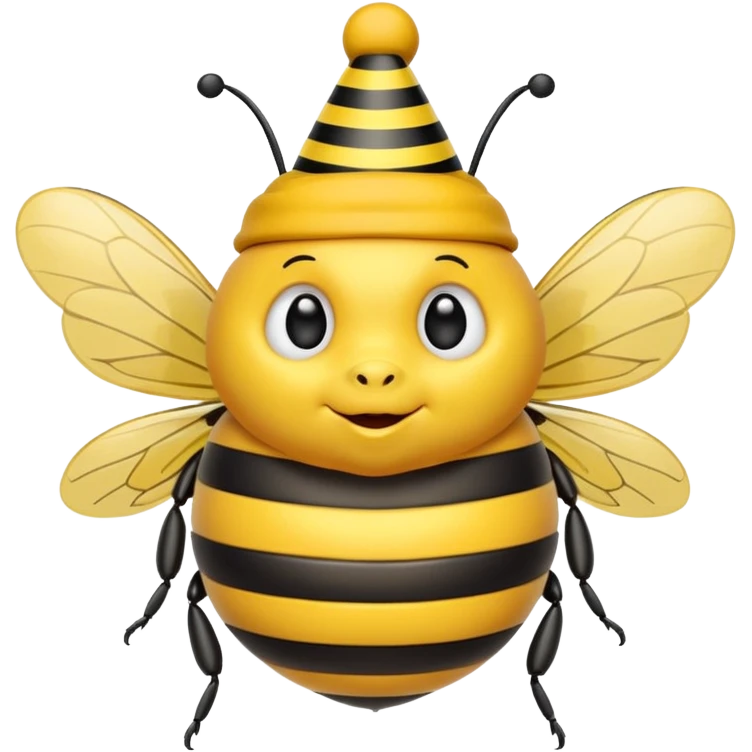 fat bee with party cap emoji
