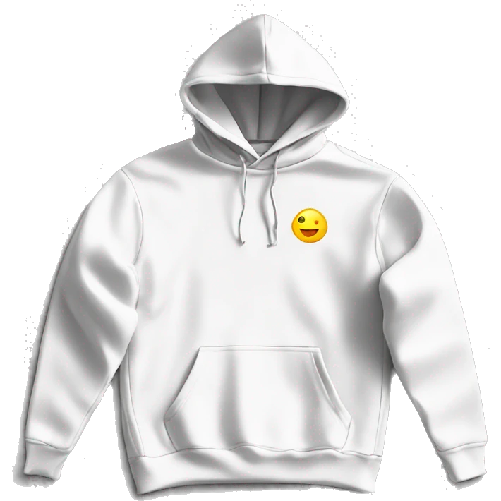 Plain White color pullover hoodie no person emoji