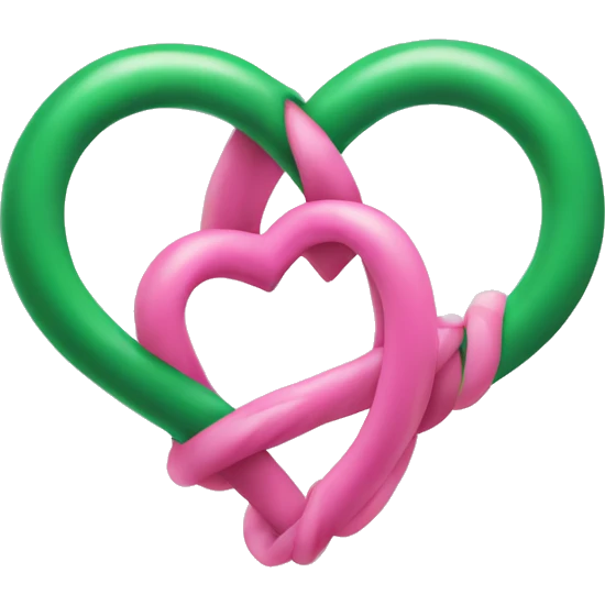 Green and pink heart entwined  emoji
