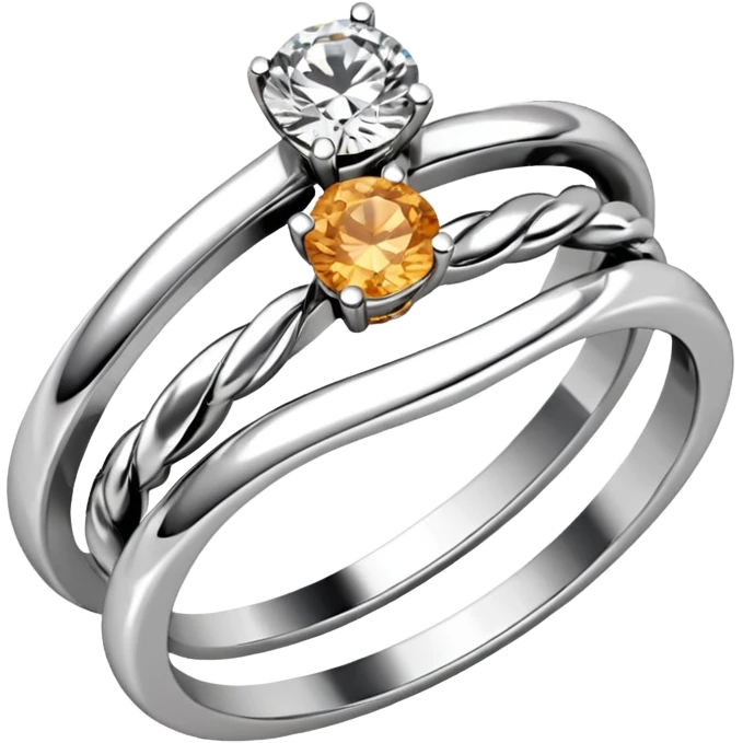 Diamond ring 💍 2 rings  twist with each other like engagement rings for man and women emoji