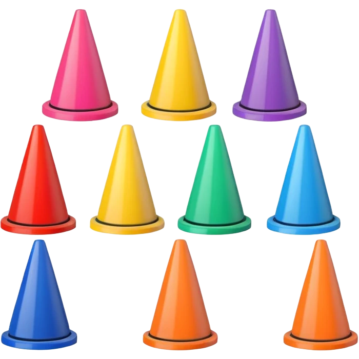 colorful Cone markers
 emoji