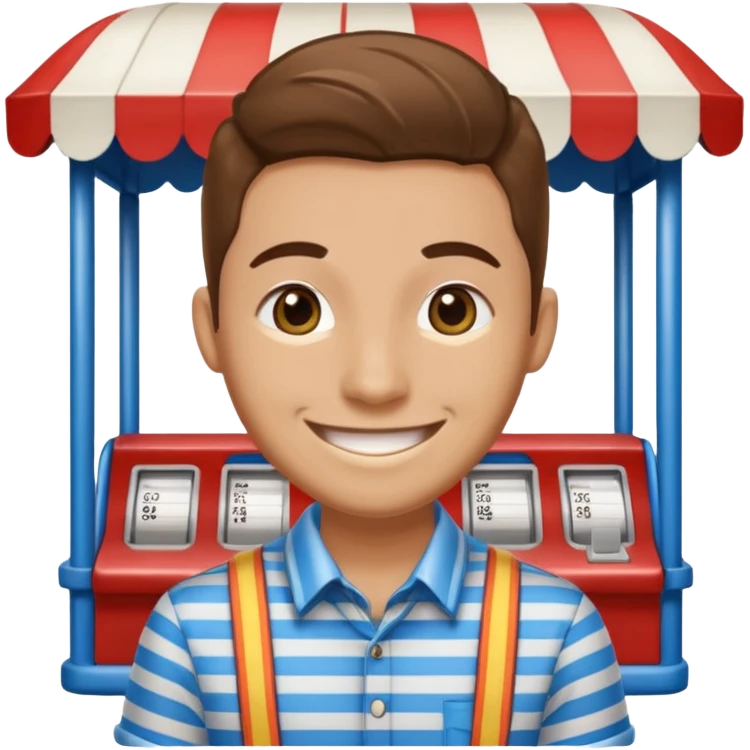 Fairground Staff ticket collector at booth emoji