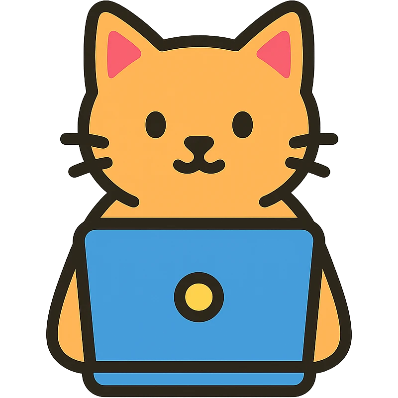 colored icon of a cat working on a laptop emoji