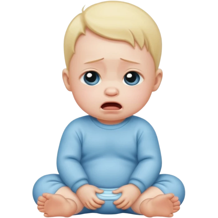 crying baby sittinh emoji