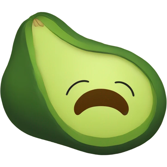 Generate a sleeping avocado emoji with a nightcap, symbolizing good sleep for proper nutrition. emoji