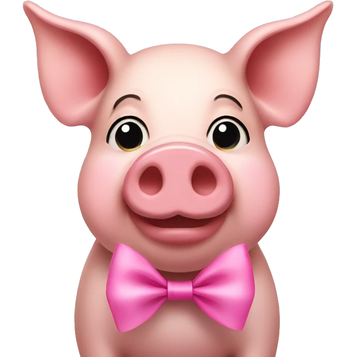 Pig with a pink bow emoji