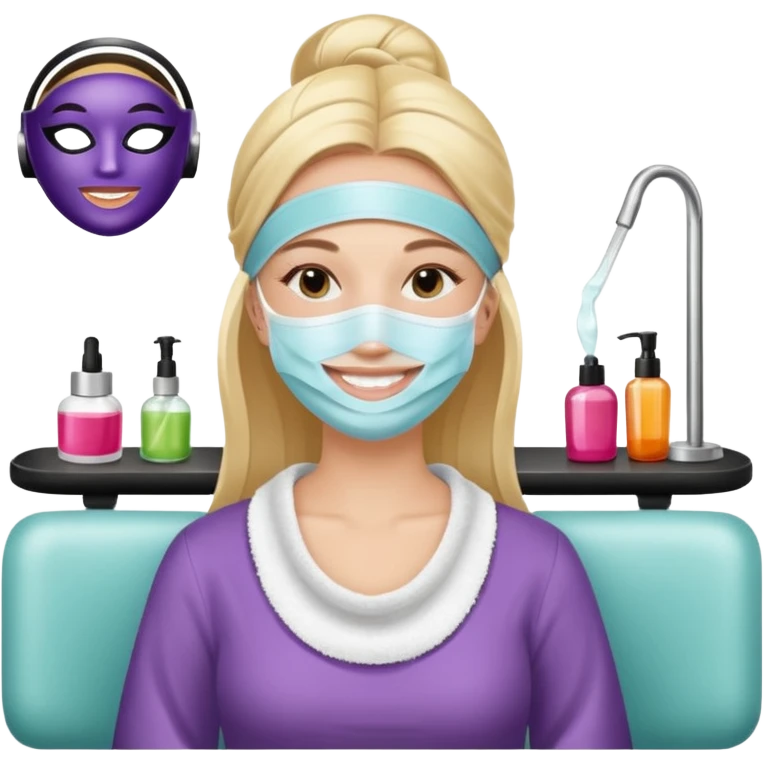 lady is relaxing in beauty salon emoji