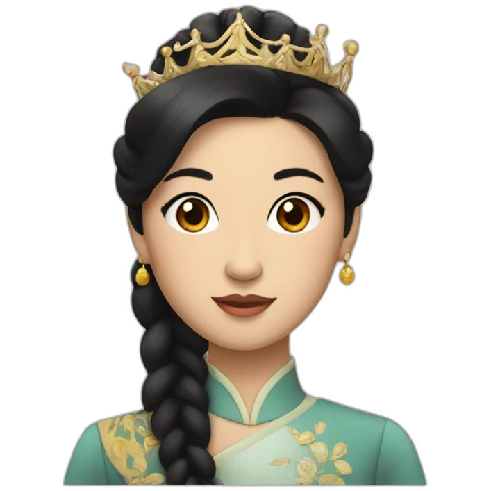 Queen Asian girl with black hair  emoji