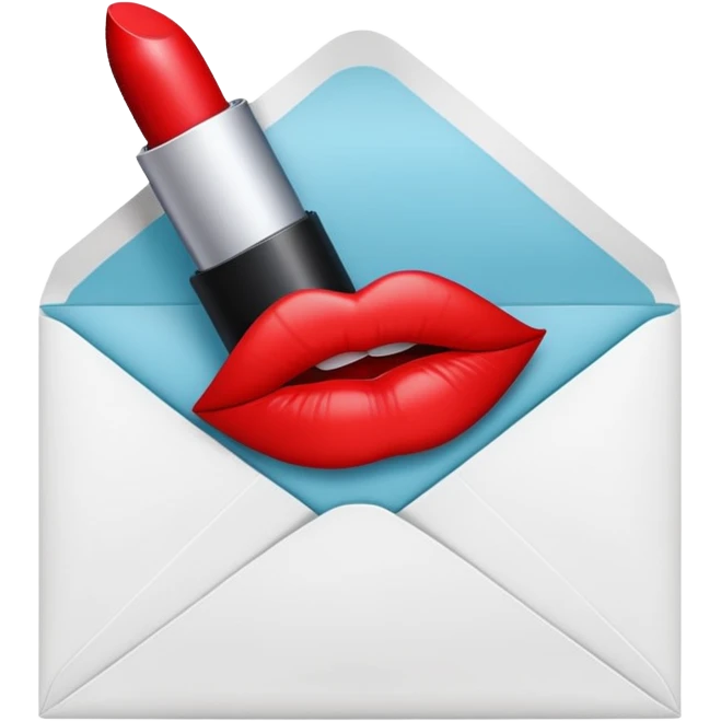 closed envelope with lipstick kiss print emoji