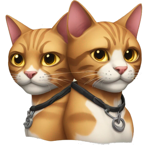 two muscular cats with lucky 13 tattoos emoji