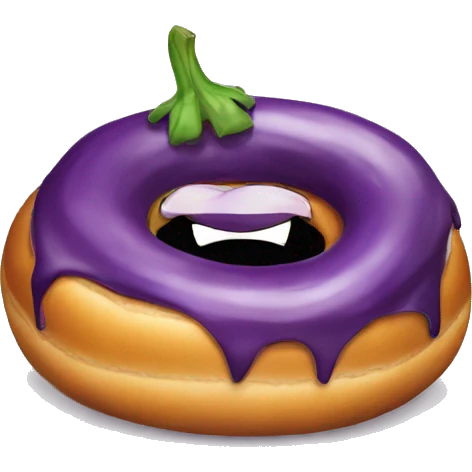 Eggplant on donut emoji