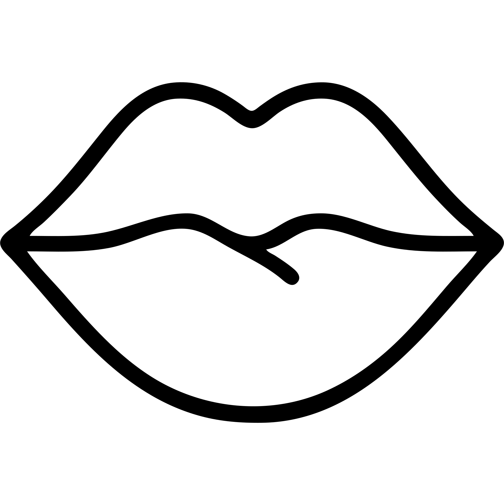 simple and clear icon of a kiss, minimal lines, no fill, outline style emoji