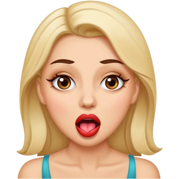 wife with beautiful makeup drools emoji