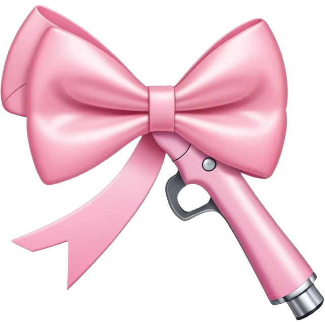 pink coquette flat iron with bow emoji