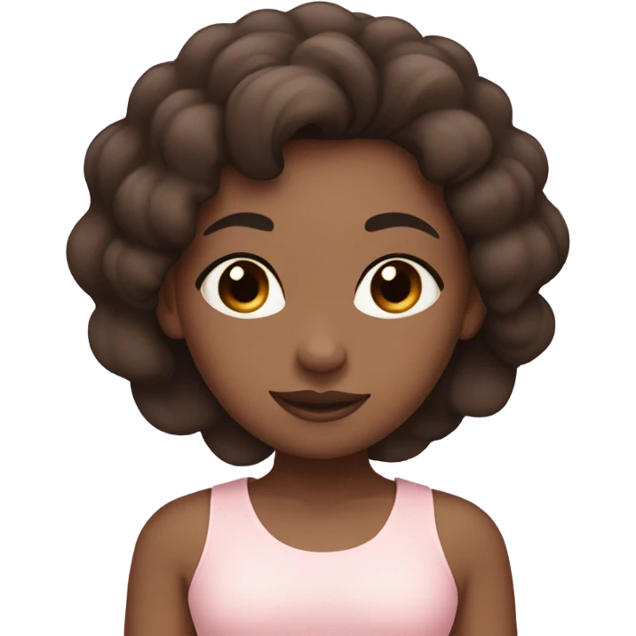 Y yoga girl light pink clothes n black and brown hair  emoji