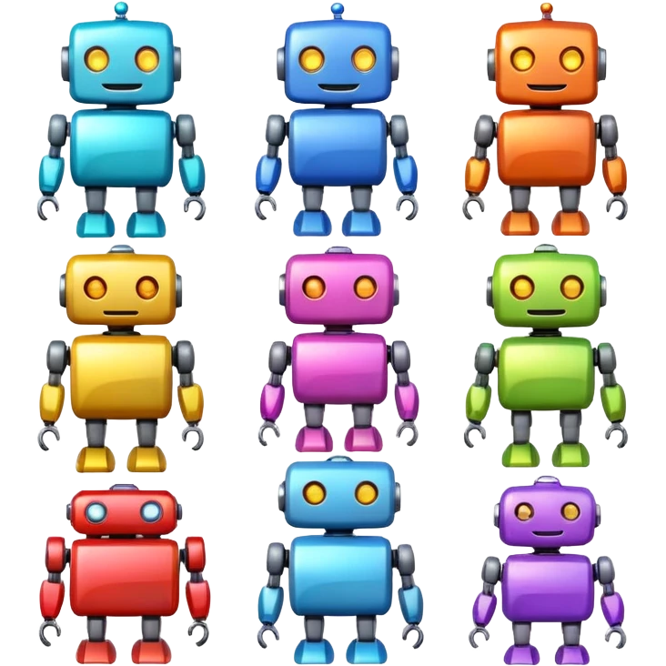 Wholesome cute robots emoji